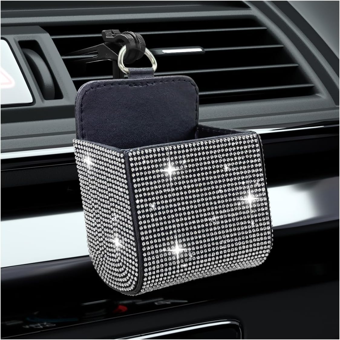 Bolsa almacenamiento ventilación auto cuero con gancho