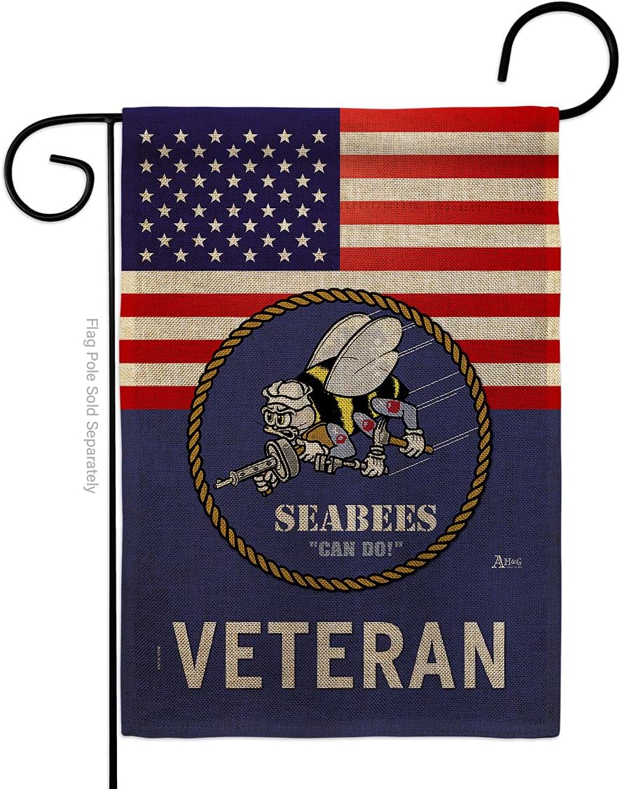 Bandera Seabees USN arpillera tapiz oficial recuerdo