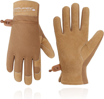 Guantes jardinería cuero transpirable mujer pantalla táctil