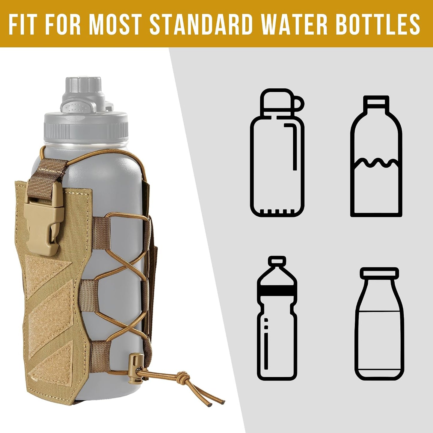 Soporte botella agua funda táctica 500D 18-32oz