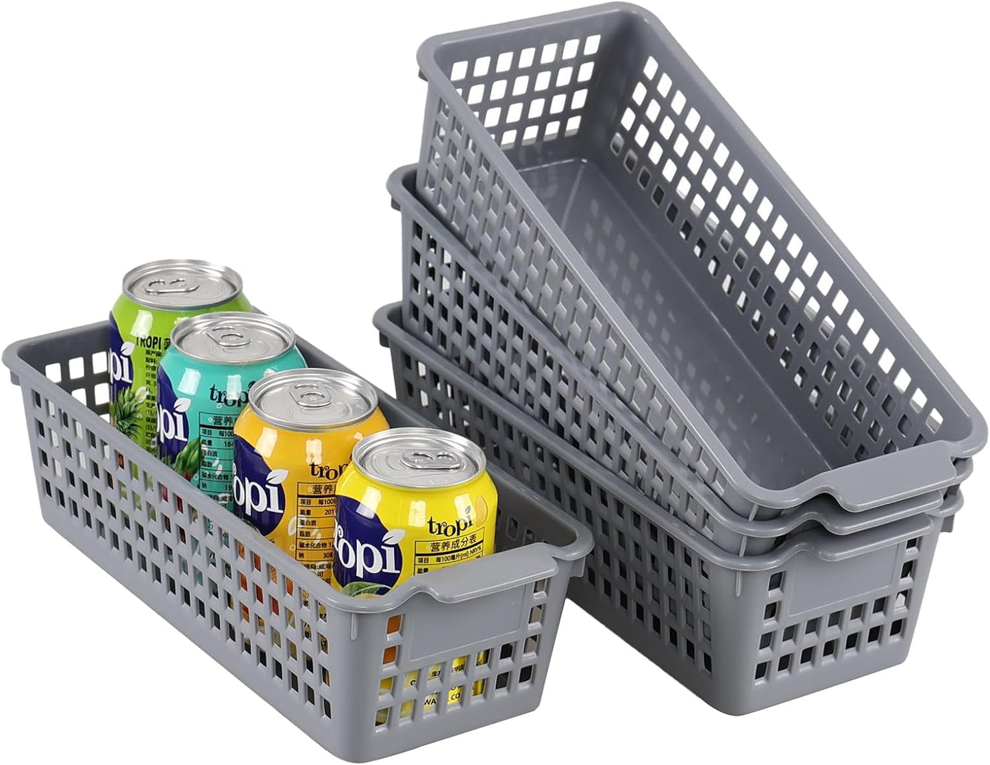 Cesta plástico gris escritorio set 4