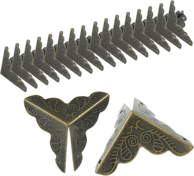 48 Protectores Esquina Bronce Antiguo 1x1pulg para Muebles