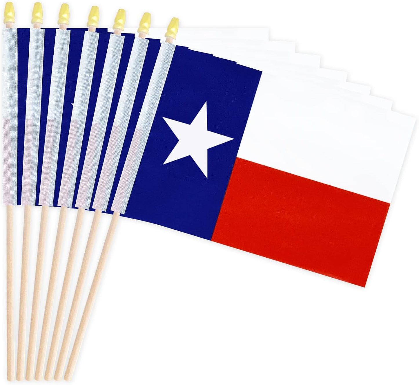 20 Banderas Texas 5x8pulg Palos Madera Lanza Mini