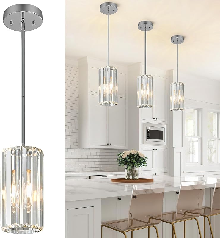 Lámpara colgante cromo ajustable para cocina comedor