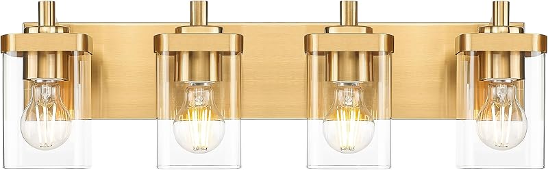 Lámpara tocador latón cepillado 4 luces modernas