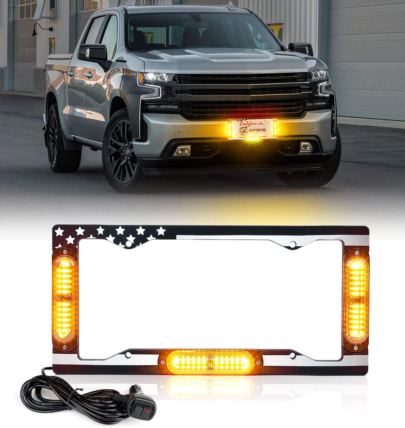 Luz estroboscópica 36 LED con bandera EE.UU. 22 modos