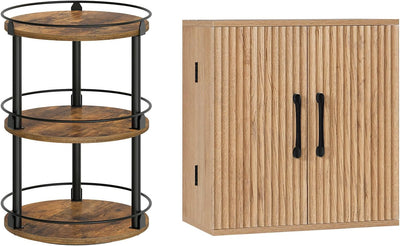 Organiz. Lazy Susan 3 niveles gabinete baño botiquín 2 puertas