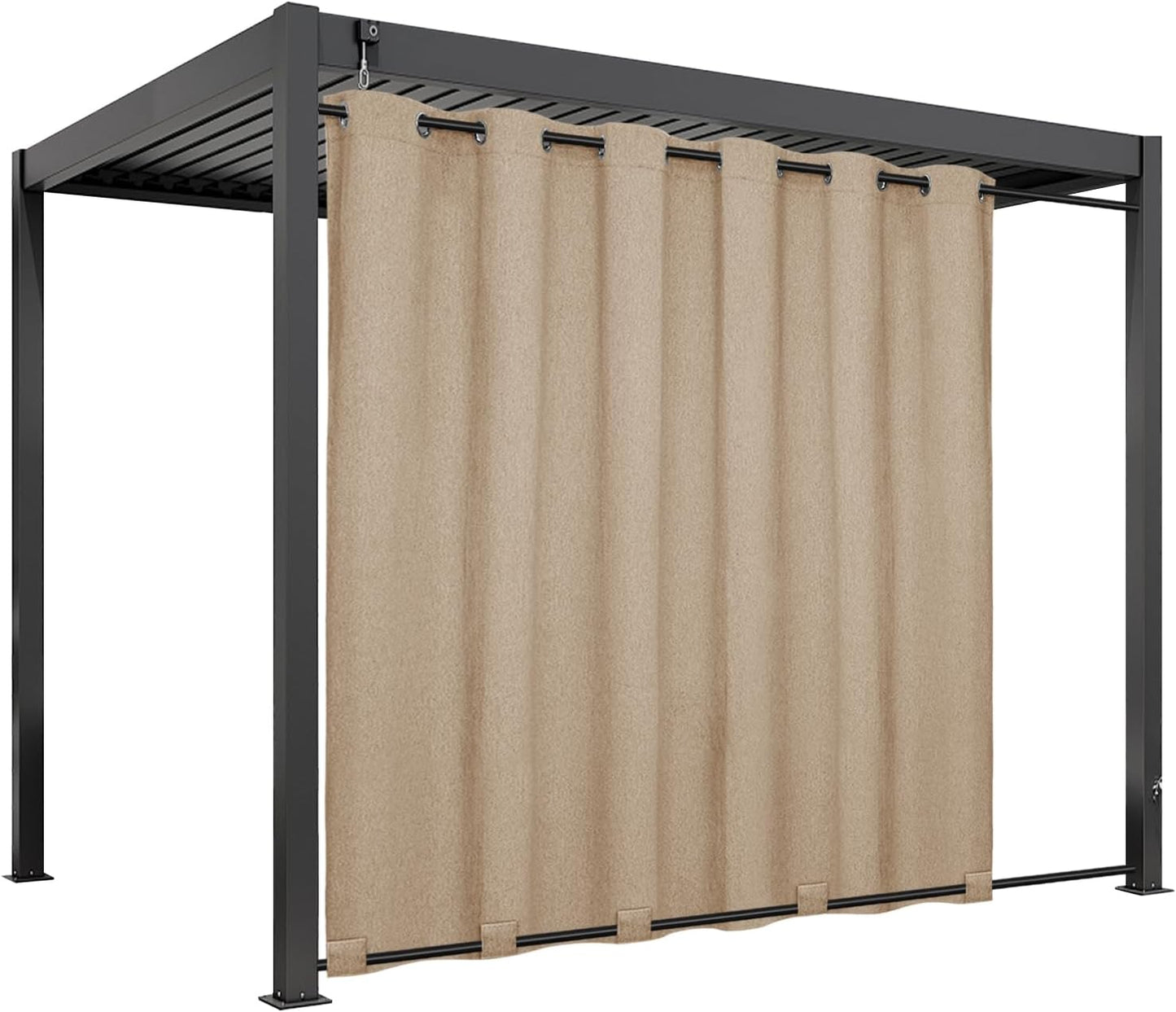 Cortinas lino impermeables para exteriores 110x84pulg beige