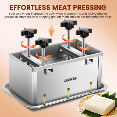 Prensa carne acero inox 304 6.6lb para tofu y carne