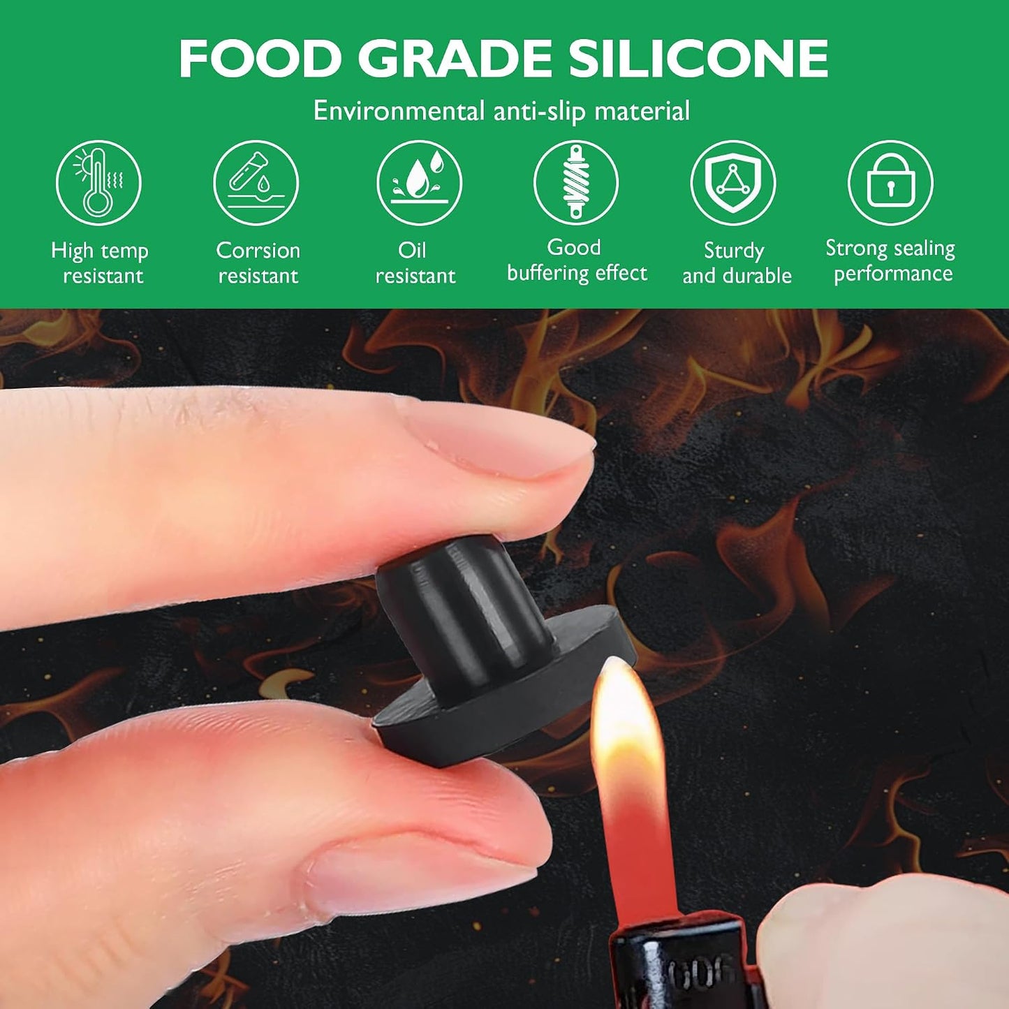 Tapón goma silicona forma T 3-3/8 pulg impermeable