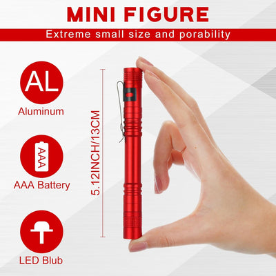 20 Linternas LED Mini para Bolígrafo Regalo Padre Rojo