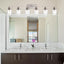 Lámpara baño 6 luces níquel cepillado vidrio martillado