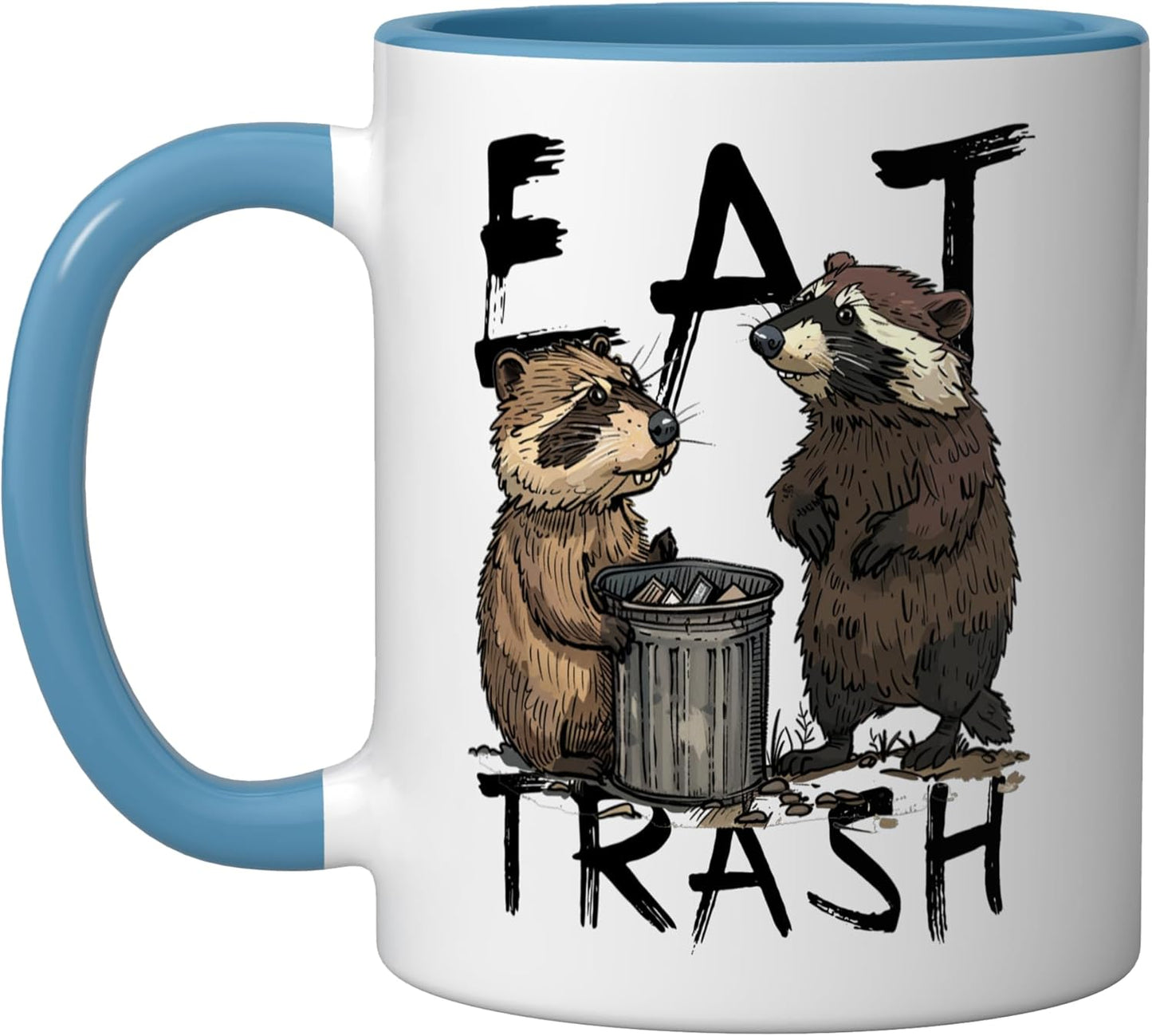Taza Cerámica Raccoon Forest Azul/Blanco