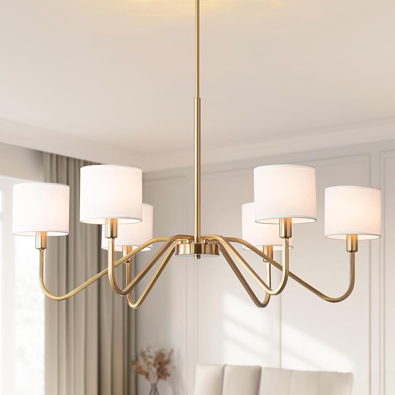 Candelabro dorado 6 luces 39" cocina comedor