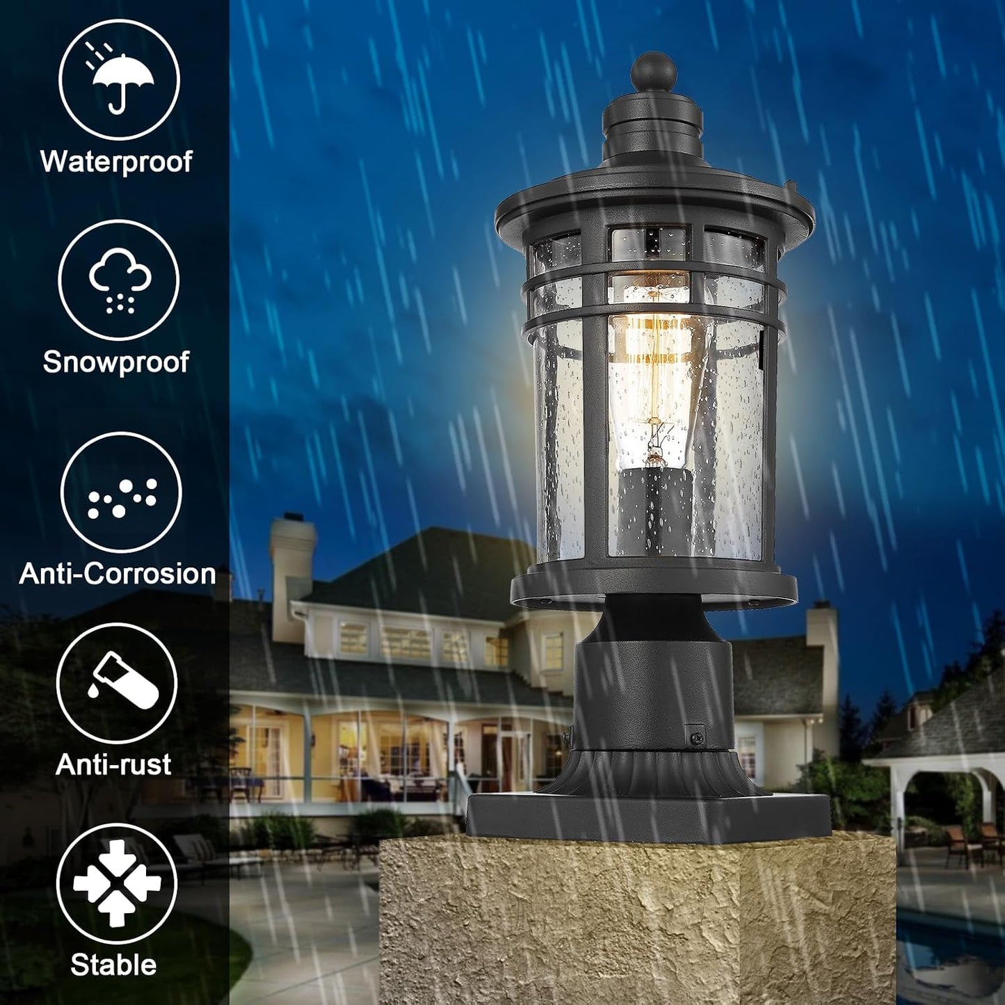 Luces poste aluminio impermeables exterior