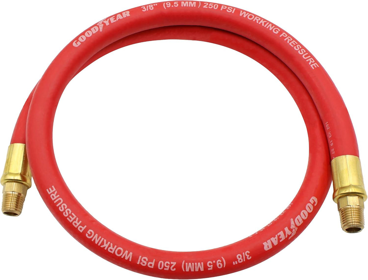 Manguera goma látigo 3ft x 3/8pulg 250PSI color rojo