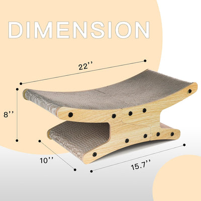 Cama rascador reversible para gatos madera natural