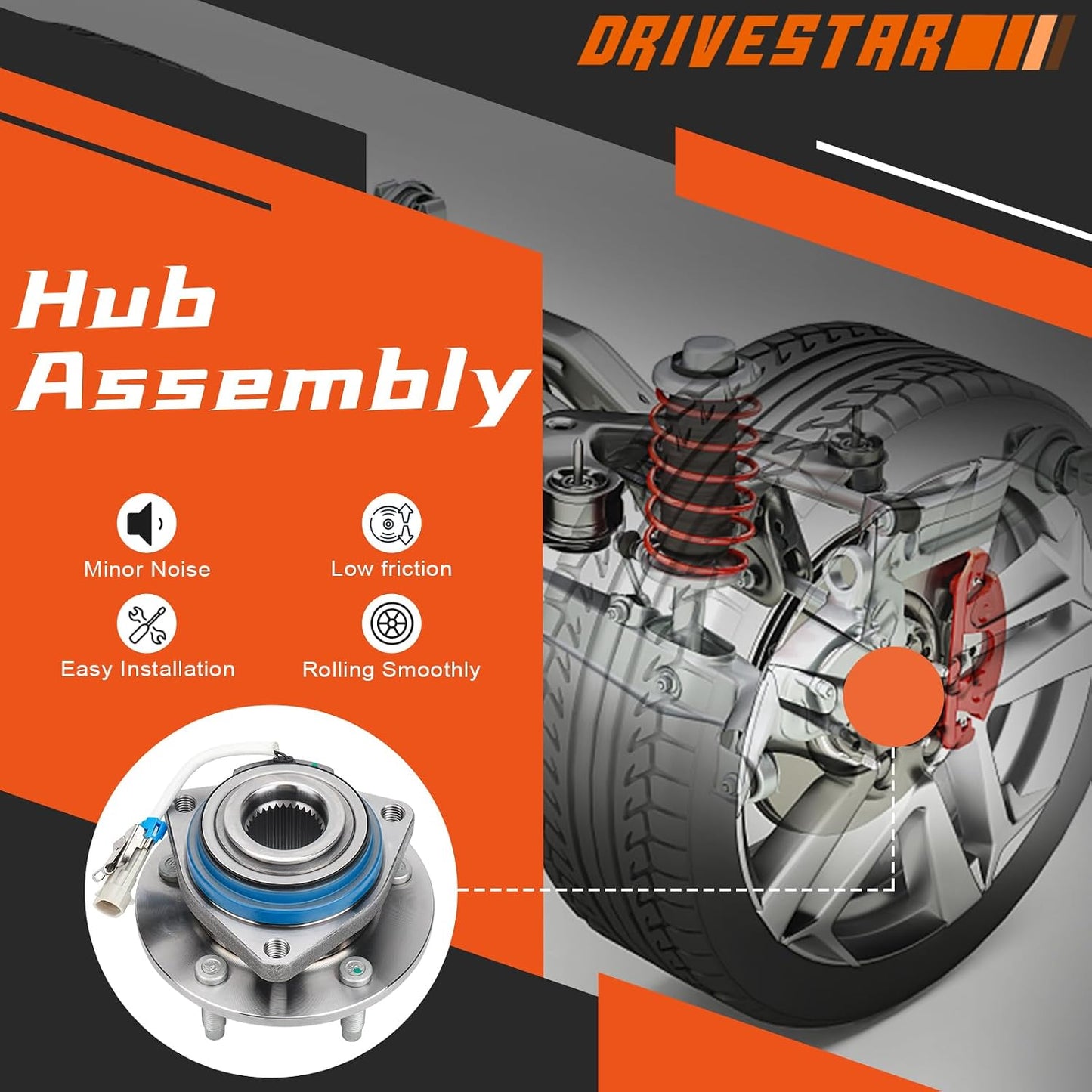 Conjunto cubo rueda delantera resistente para Chevy Impala