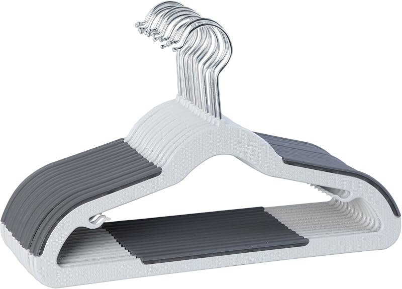 30 Pzas Perchas Plástico Niños Almohadillas Antideslizantes Gris