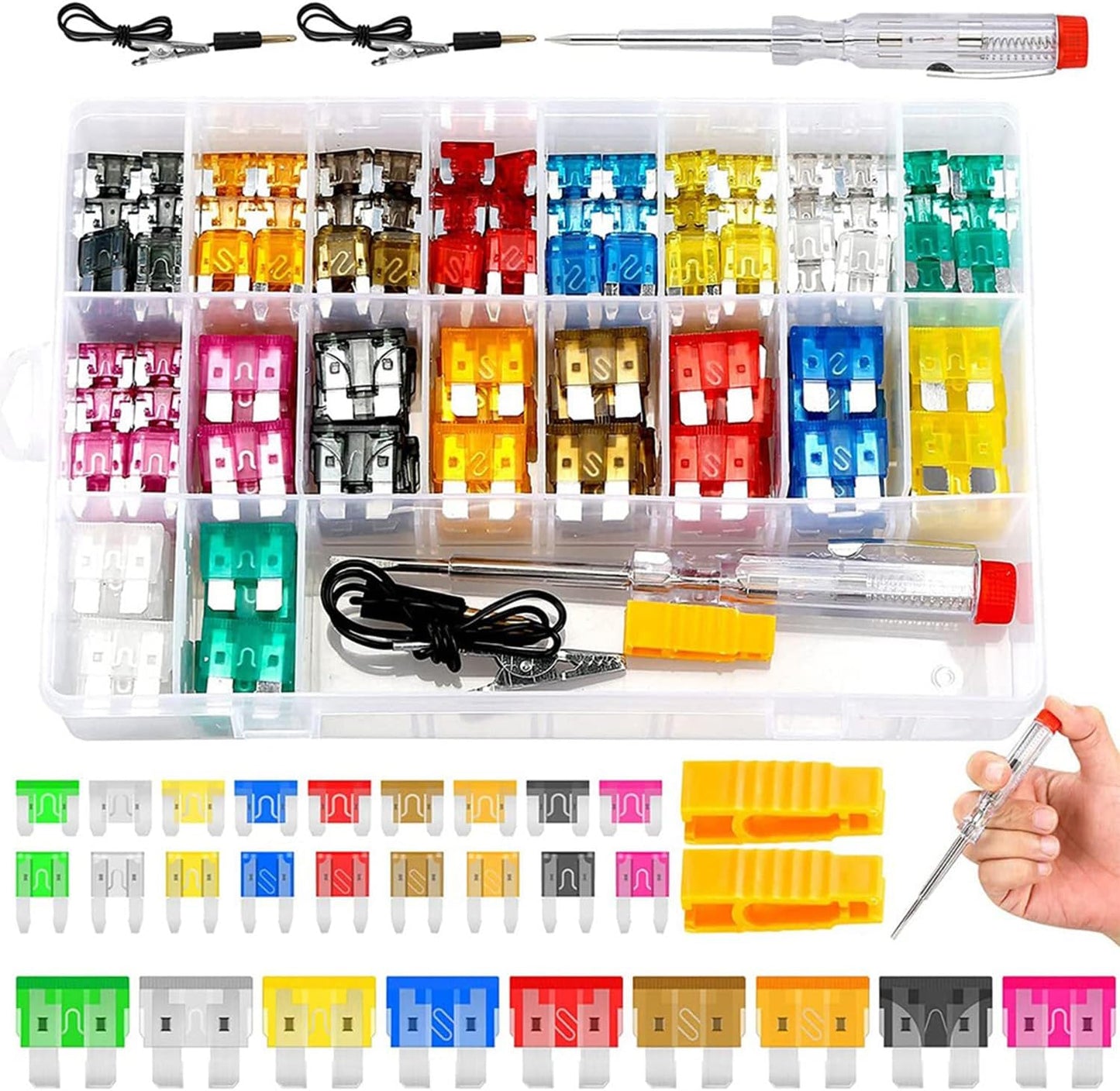 Kit fusibles automóvil RV con probador 306 pzas