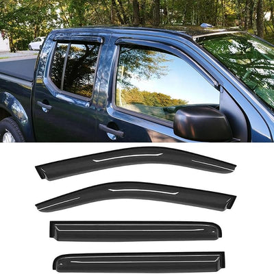 4 Deflectores Viento Impermeables para Nissan Frontier Crew