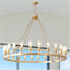 Candelabro dorado 48pulg 24 luces para techos altos comedor