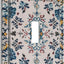 Placa interruptor vintage con flores azules y blancas 1 gang