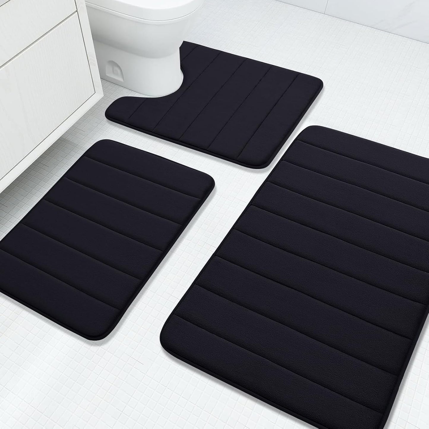 3 Alfombras Baño Espuma Viscoelástica 24x16 36x24