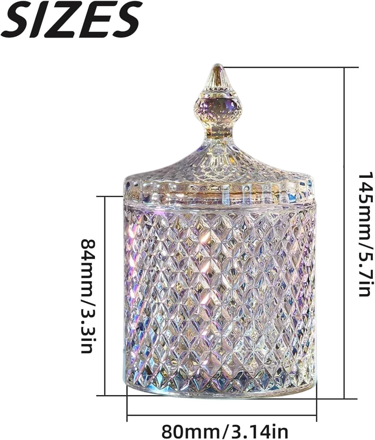 Jarra Vidrio Decorativa 2en1 para Dulces y Joyas