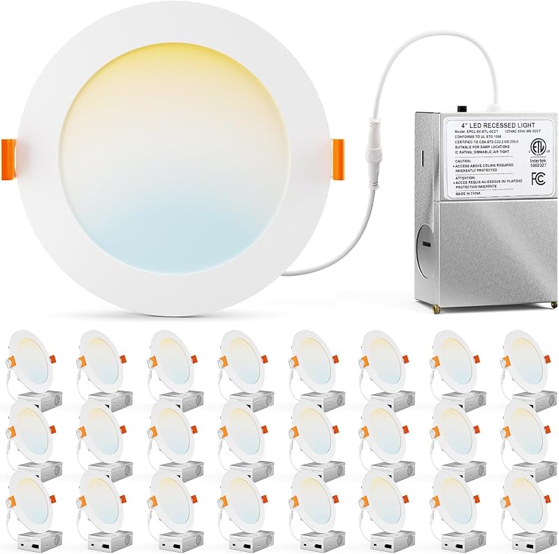 Pack 24 Lámparas Led Techo 4pulg 2700k-5000k