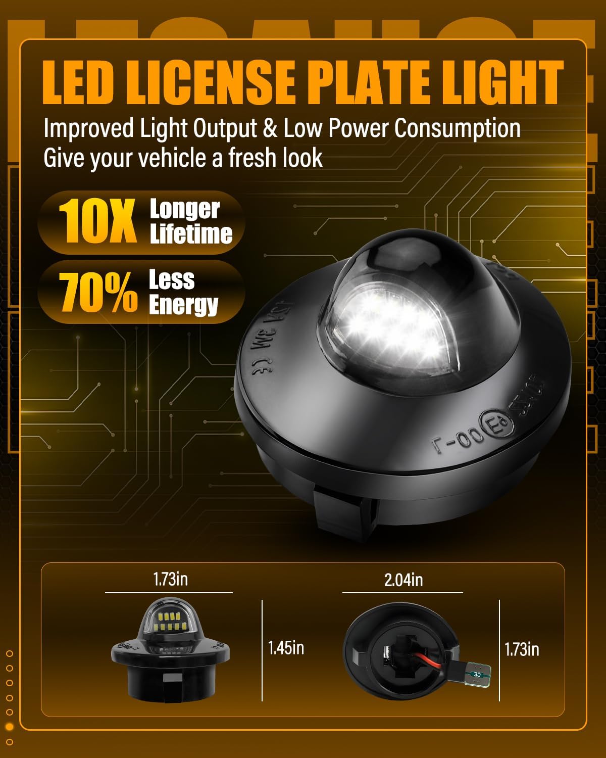 Luz LED placa matrícula Ford F150 6500K blanco enchufe