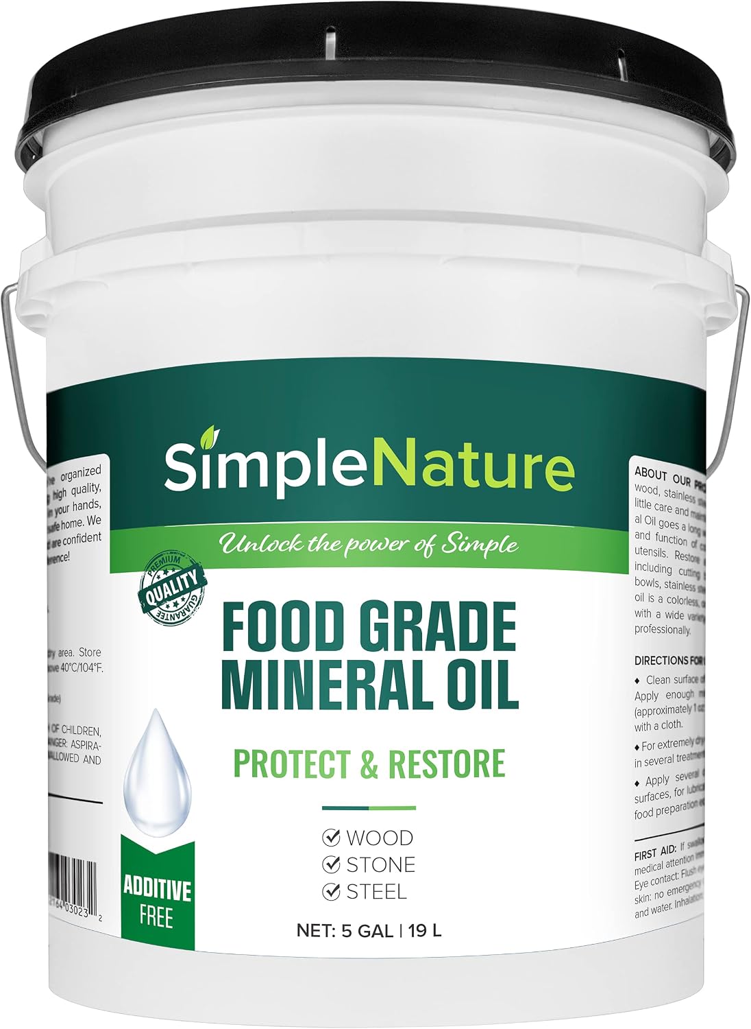 Aceite mineral para madera, tablas y acero inox 5gal