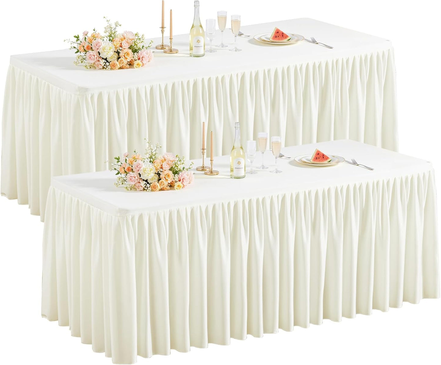 2 Pzas Mantel Rectangular 4ft Poliéster para Bodas y Fiestas