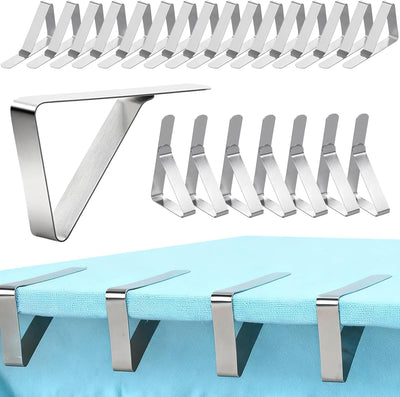 24 Clips Acero Inox para Manteles Mesa Picnic Camping Boda