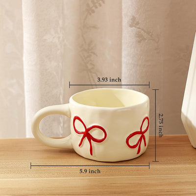 Taza cerámica café té leche cacao 8.5oz rojo