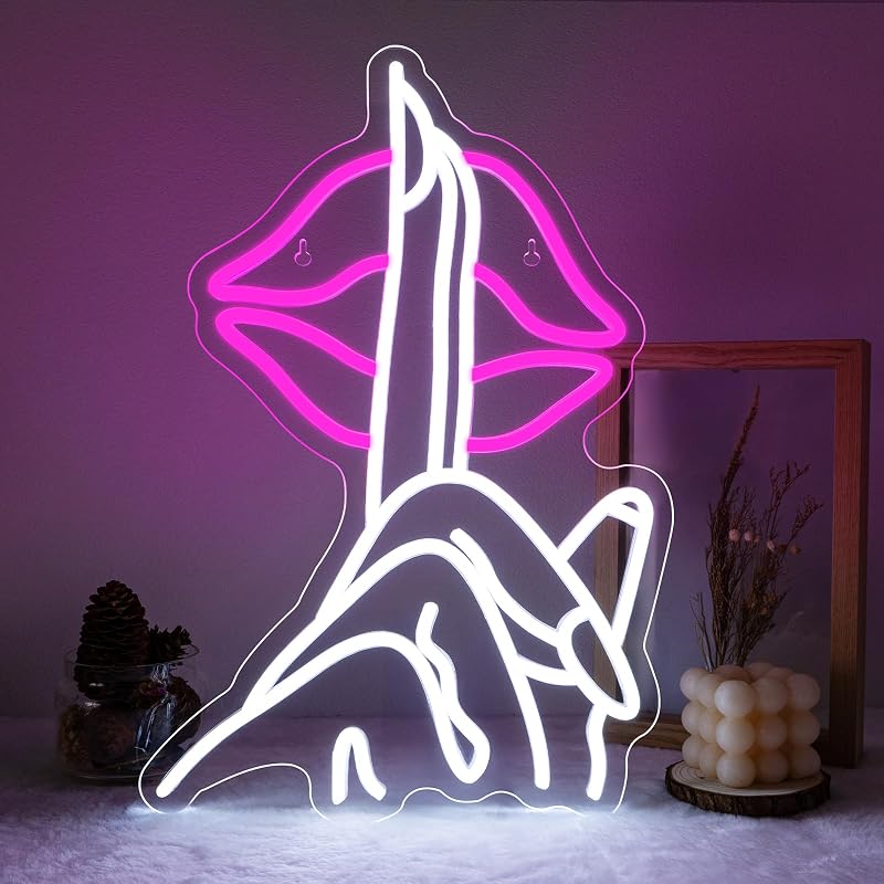 Señal neón labios LED USB para dormitorio bar café