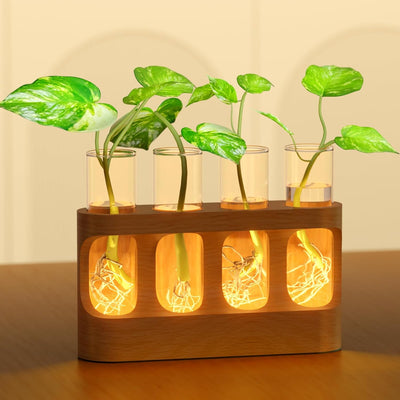 Estación propagación plantas luces LED 9 velocidades 4 tubos vidrio