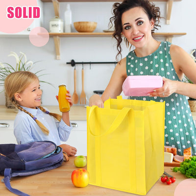 12 Pzas Bolsas Compra Resistentes 18kg Plegables Negro