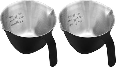 Taza medidora espresso con doble boquilla acero