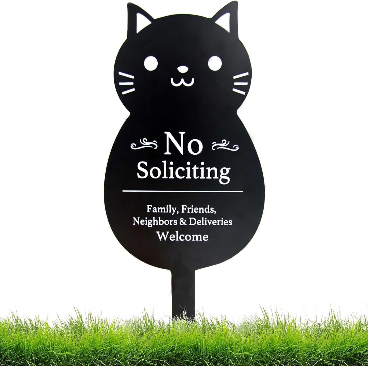 Letrero metal No Soliciting 16.5x7.1"