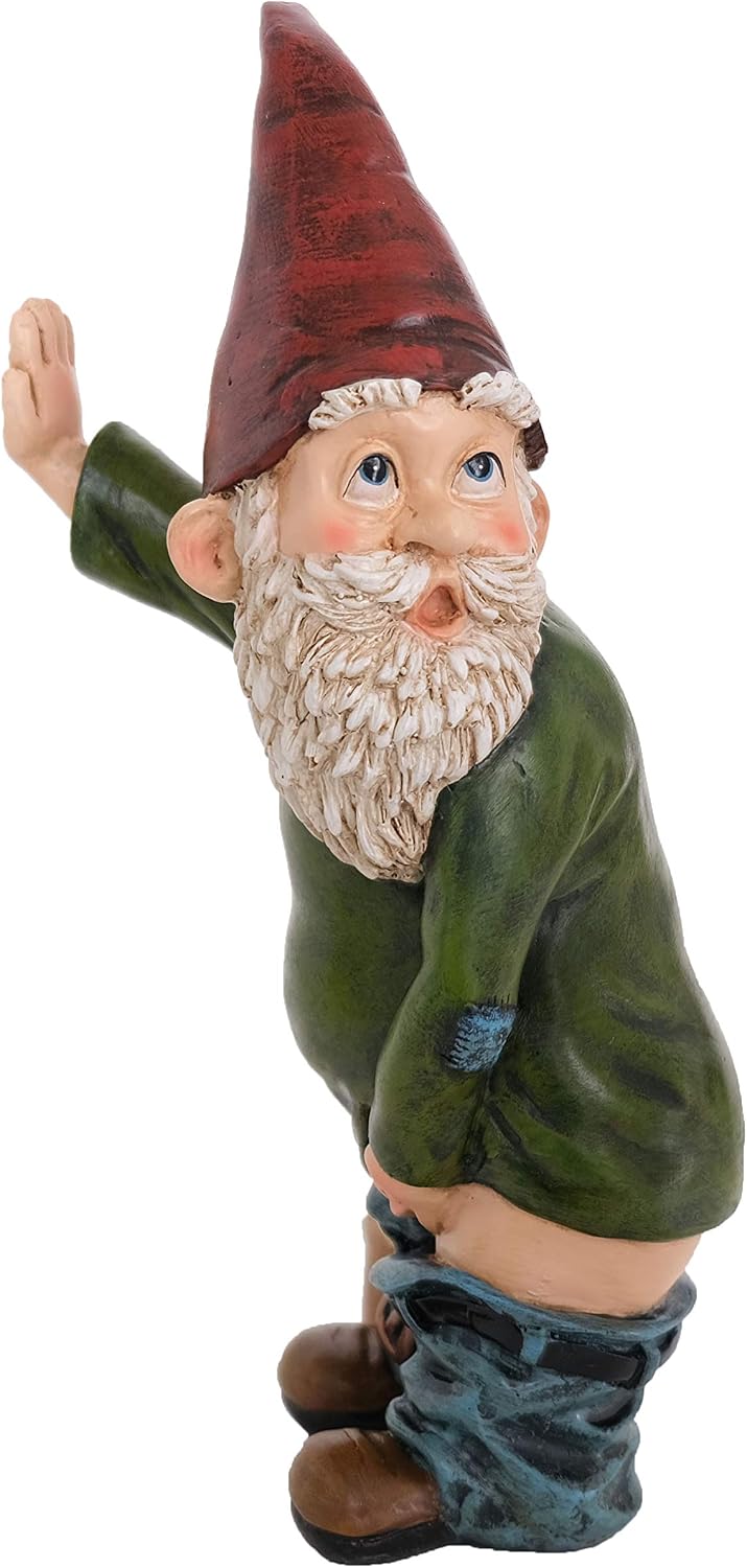 Estatua gnomo Willy The Peeing Garden 10.3" rojo