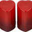Salero y pimentero corazón 4oz color cereza