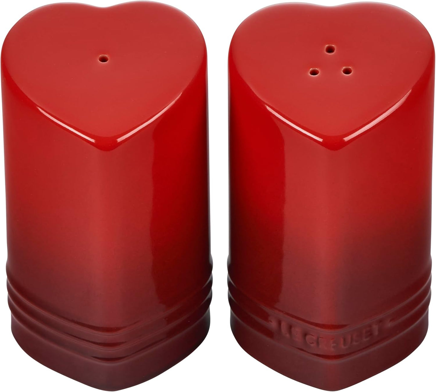 Salero y pimentero corazón 4oz color cereza