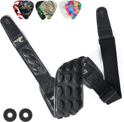 Correa bajo negro 3.35pulg relleno esponja 3D neopreno