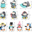 30 Pzas Mini Pingüinos Decoración Pastel Regalo Cumpleaños