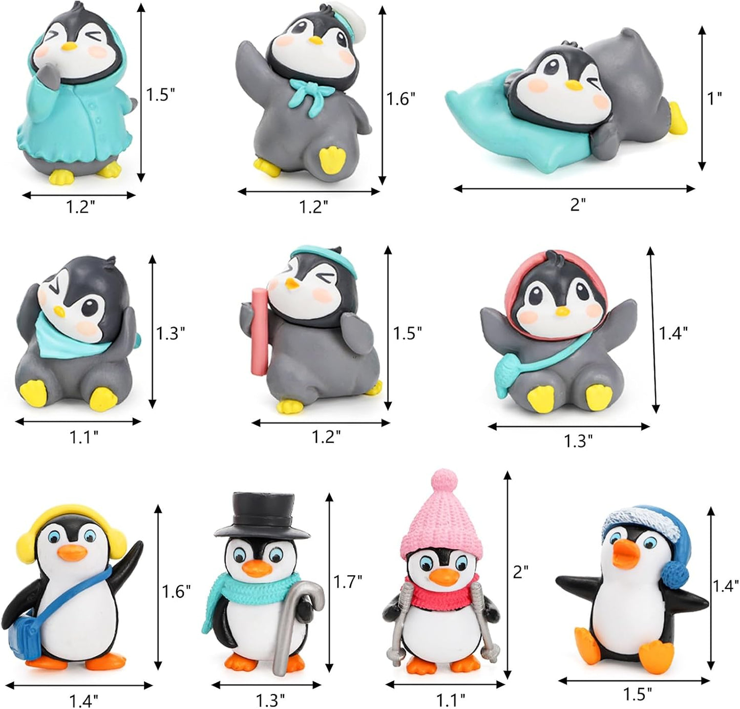 30 Pzas Mini Pingüinos Decoración Pastel Regalo Cumpleaños