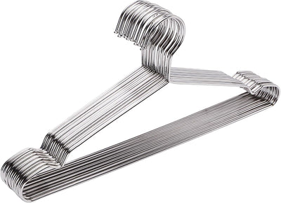 Perchas acero inox 10 Uds 16.5" ultrafinas ahorrar espacio