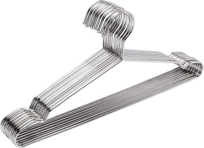 Perchas acero inox 10 Uds 16.5" ultrafinas ahorrar espacio