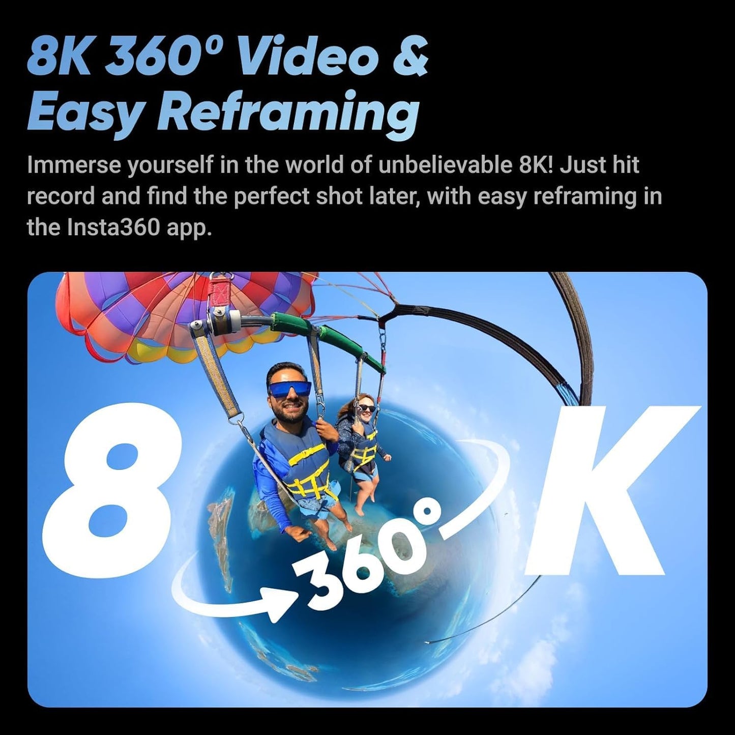 Cámara acción 360 8K Insta360 X4 impermeable 48 MP edición