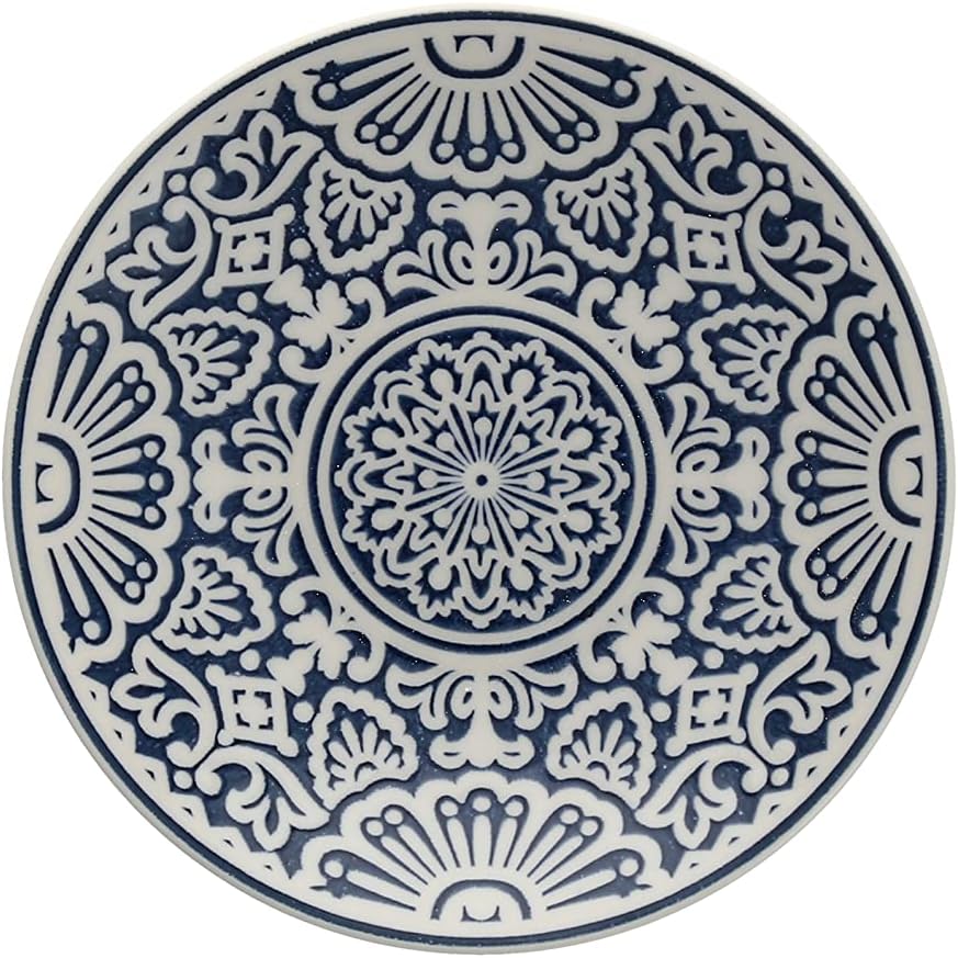 Plato sin borde 6.25pulg para pan y mantequilla 4uds azul